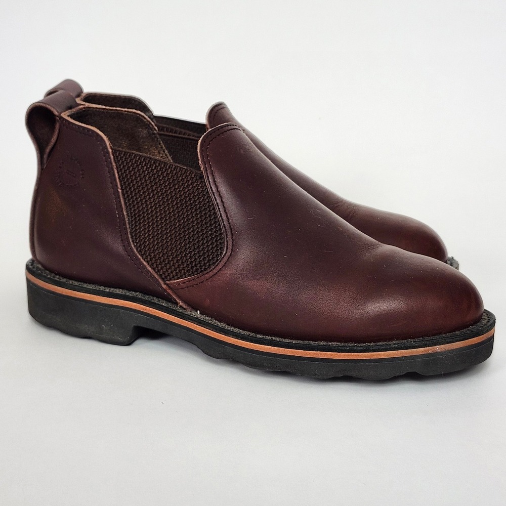 Filson Leather Chelsea Vibram Boots Mens 9 Reddish Brown Gumlite Cork Italy
